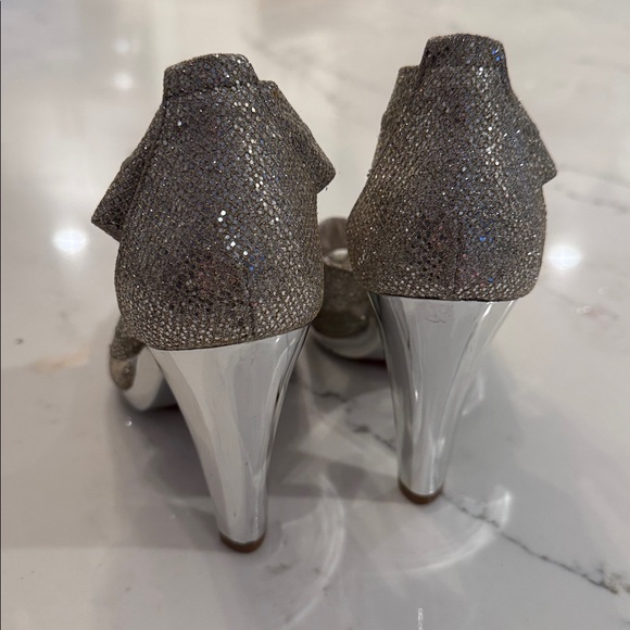 Michael Kors Silver Glitter Women's Heels - Picture 3 of 5